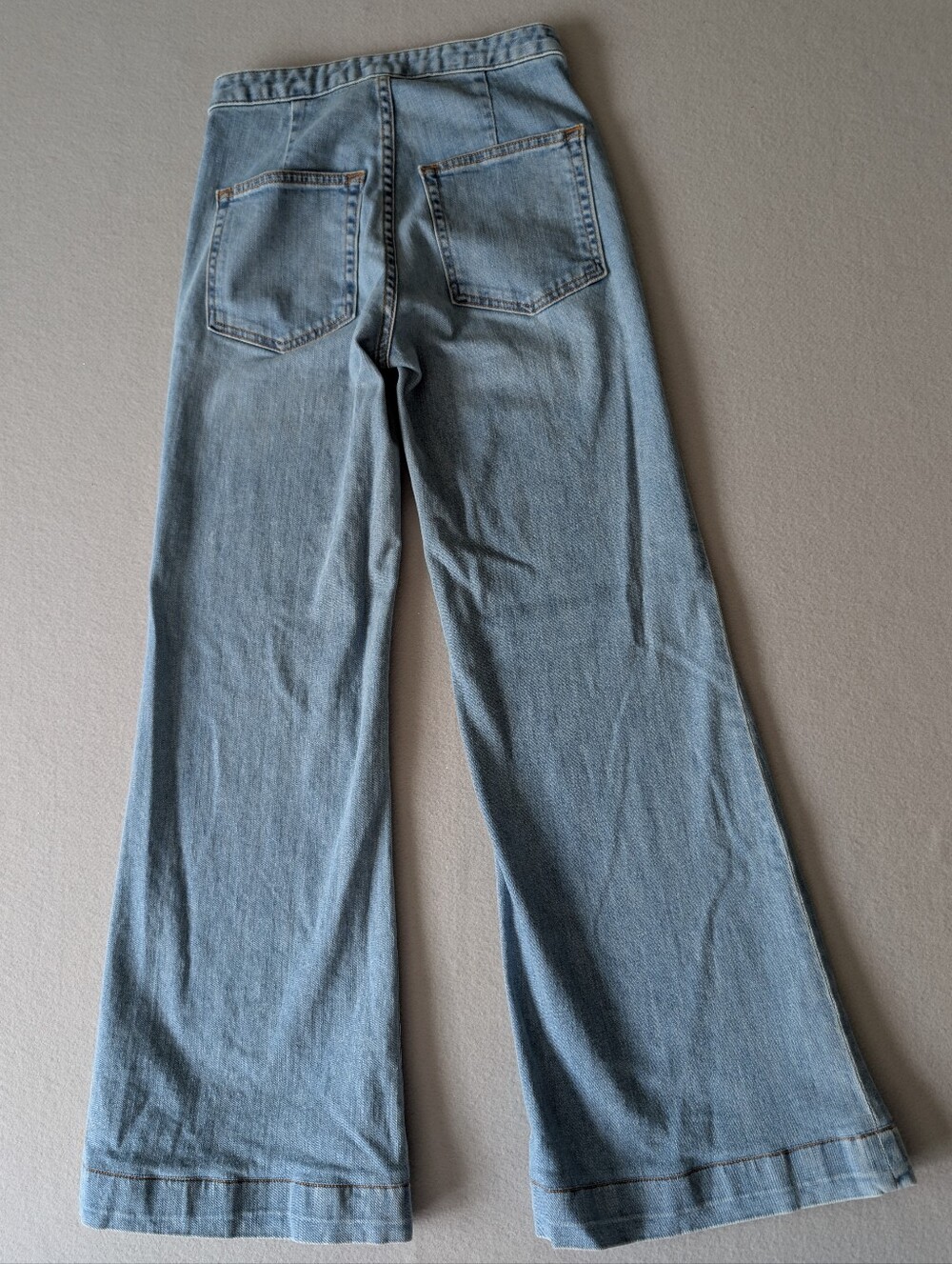 ASKK NY Brickhouse Wide Leg High Waist Button Accent Denim Trouser Jeans Sz 25 image 6